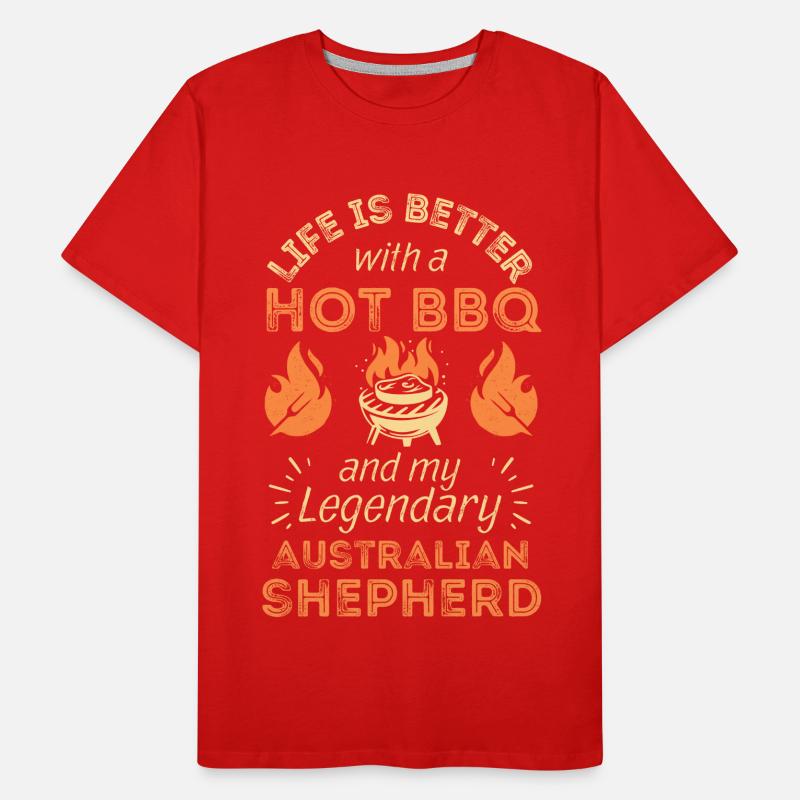 BBQ and Australian Shepherd Lover Men's Premium Organic T-Shirt