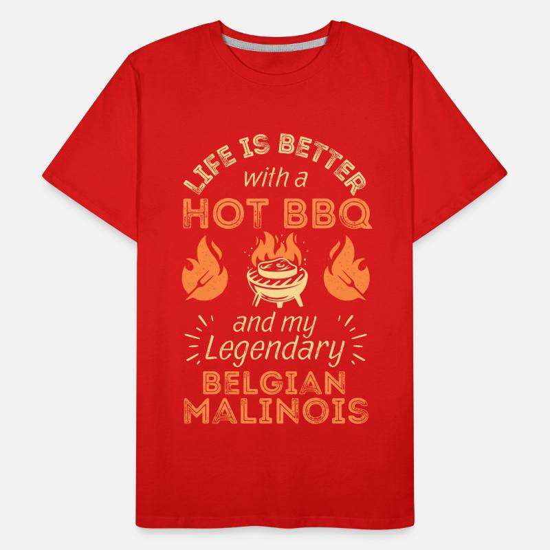 BBQ Grilling and Belgian Shepherd Lover Men's Premium Organic T-Shirt