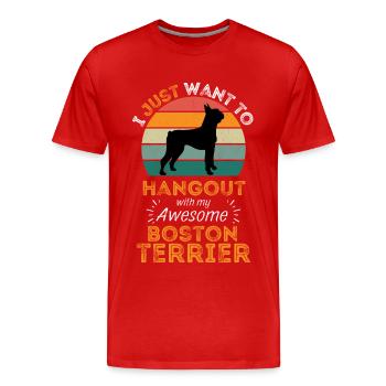 Légendaire Boston Terrier Vintage Rétro - T-shirt bio Premium Homme - rouge - Devant - Damien (186cm)
