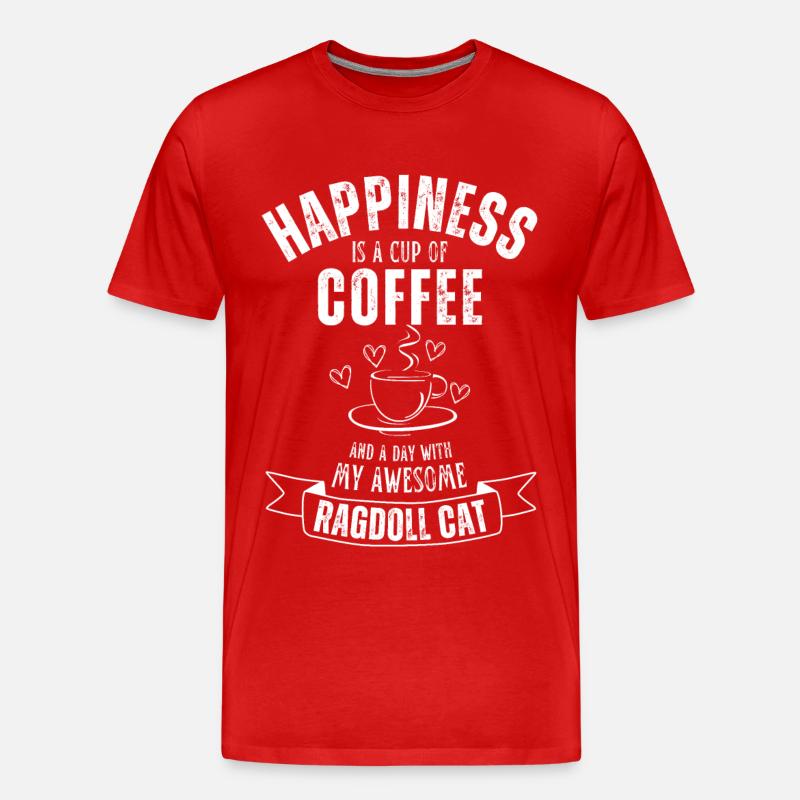 Ragdoll Cat Coffee Café - T-shirt bio Premium Homme - rouge