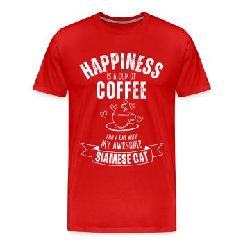 Siam Katze Kaffee Cafe - Männer Premium Bio T-Shirt - Rot - Vorne - Damien (186cm)