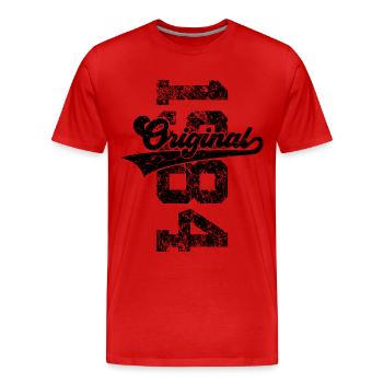 42. GEBURTSTAG ORIGINAL 1984 - Männer Premium Bio T-Shirt - Rot - Vorne - Damien (186cm)