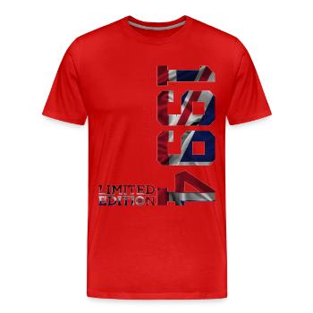 ANGLETERRE ÉDITION LIMITÉE 32E ANNIVERSAIRE 1994 UK - T-shirt bio Premium Homme - rouge - Devant - Damien (186cm)