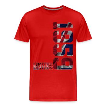 ANGLETERRE ÉDITION LIMITÉE 1959 67E ANNIVERSAIRE BRITANNIQUE - T-shirt bio Premium Homme - rouge - Devant - Damien (186cm)