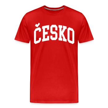 Česko - Men's Premium Organic T-Shirt - red - Front - Damien (186cm)