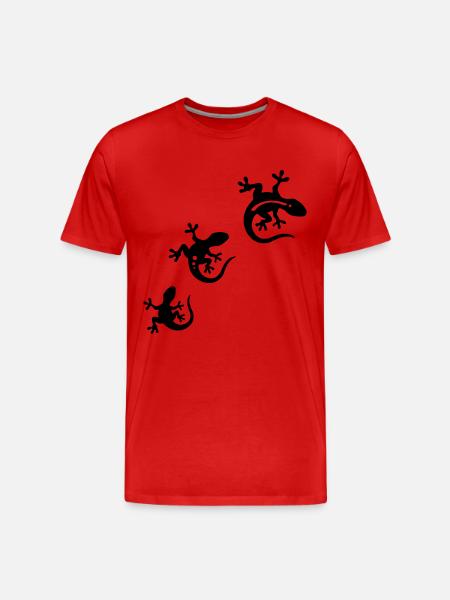 GECKO Terzett - Männer Premium Bio T-Shirt - Rot