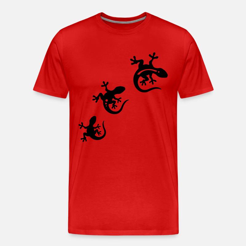 GECKO trio - Men's Premium Organic T-Shirt - red