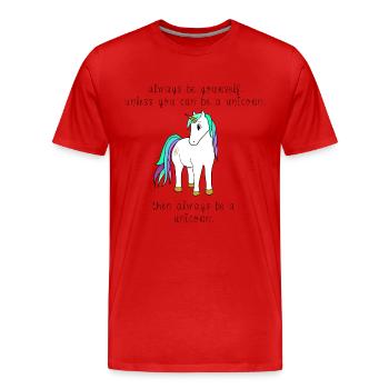 always be yourself. - Men's Premium Organic T-Shirt - red - Front - Damien (186cm)