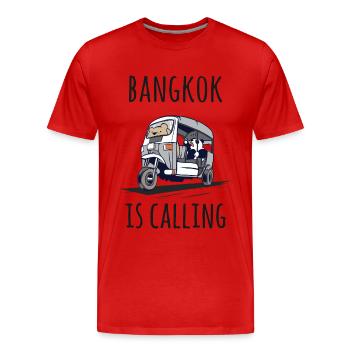 Bangkok is calling - Men's Premium Organic T-Shirt - red - Front - Damien (186cm)