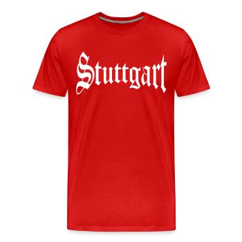 Stuttgart - Männer Premium Bio T-Shirt - Rot - Vorne - Damien (186cm)