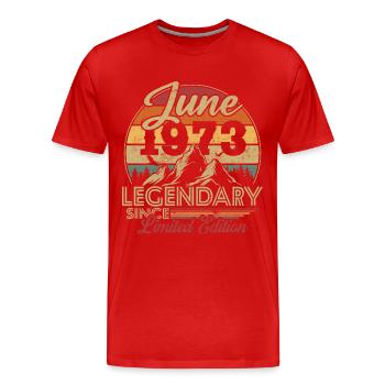 Vintage Retro Juni 1973 Geburtstagsgeschenk - Männer Premium Bio T-Shirt - Rot - Vorne - Damien (186cm)