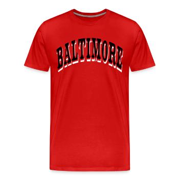 Baltimore - Men's Premium Organic T-Shirt - red - Front - Damien (186cm)