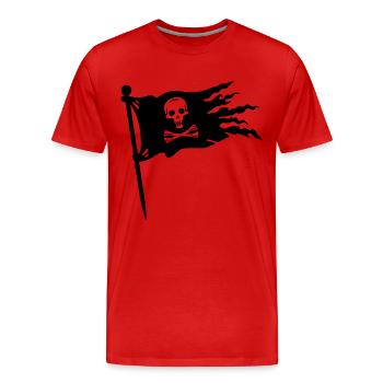 pirates drapeau - T-shirt bio Premium Homme - rouge - Devant - Damien (186cm)