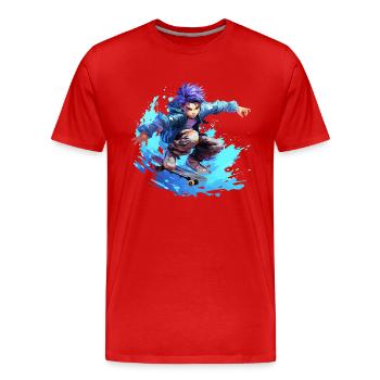 Anime Skater - T-shirt bio Premium Homme - rouge - Devant - Damien (186cm)