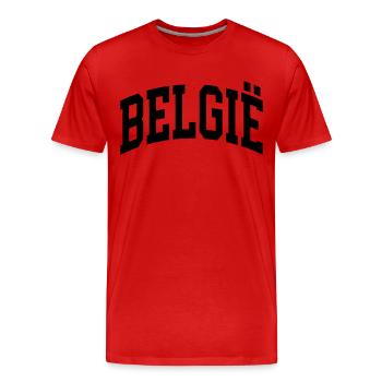 België - Männer Premium Bio T-Shirt - Rot - Vorne - Damien (186cm)