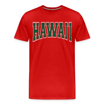 Hawaii - Men's Premium Organic T-Shirt - red - Front - Damien (186cm)