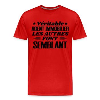 Immobilienmakler Geschenk Humor - Männer Premium Bio T-Shirt - Rot - Vorne - Damien (186cm)