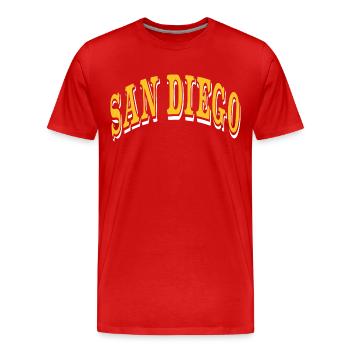 San Diego - Men's Premium Organic T-Shirt - red - Front - Damien (186cm)