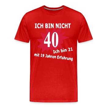 Geburtstag Birthday - 40. - Männer Premium Bio T-Shirt - Rot - Vorne - Damien (186cm)