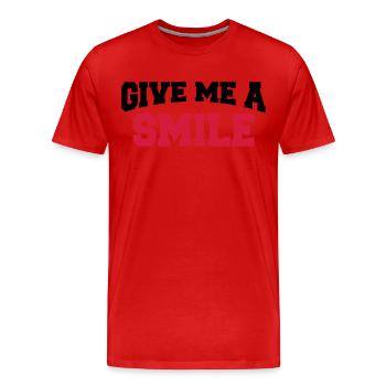 Give me a smile - T-shirt bio Premium Homme - rouge - Devant - Damien (186cm)