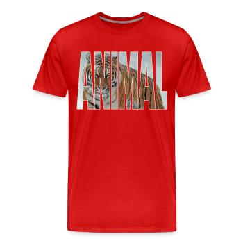 Tiger - Männer Premium Bio T-Shirt - Rot - Vorne - Damien (186cm)