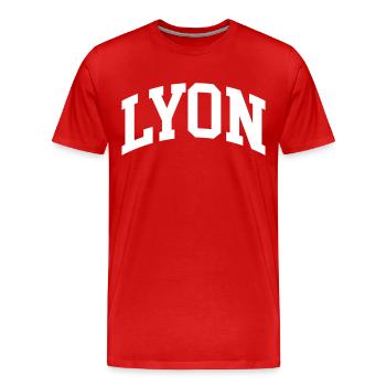Lyon - Men's Premium Organic T-Shirt - red - Front - Damien (186cm)