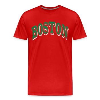 Boston - Männer Premium Bio T-Shirt - Rot - Vorne - Damien (186cm)