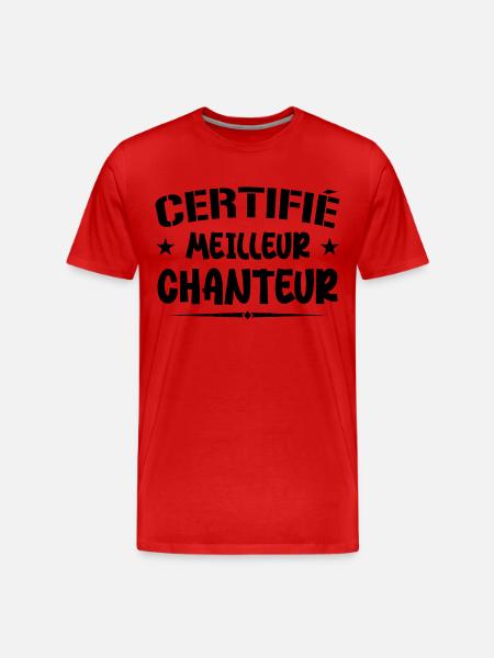 Certified Best Singer - Singer Gift - Men's Premium Organic T-Shirt - red
