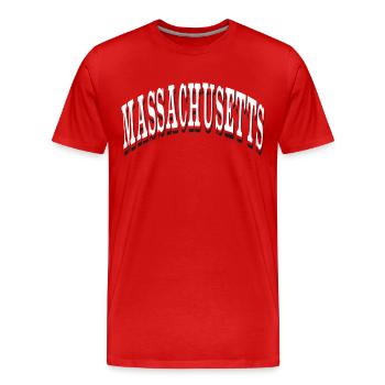 Massachusetts - Männer Premium Bio T-Shirt - Rot - Vorne - Damien (186cm)