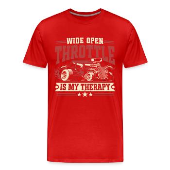 Full Throttle Is My Therapy - Drag Car Racing - Men's Premium Organic T-Shirt - red - Front - Damien (186cm)