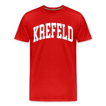 Krefeld - Männer Premium Bio T-Shirt - Rot - Vorne - Damien (186cm)
