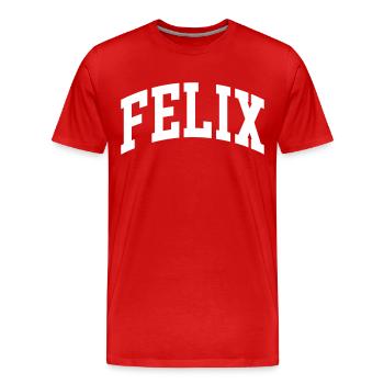 Felix - Männer Premium Bio T-Shirt - Rot - Vorne - Damien (186cm)