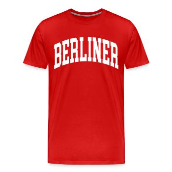 Berliner - Männer Premium Bio T-Shirt - Rot - Vorne - Damien (186cm)