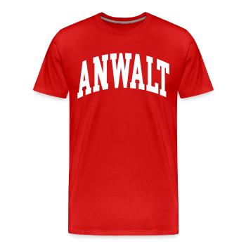 Anwalt - Männer Premium Bio T-Shirt - Rot - Vorne - Damien (186cm)