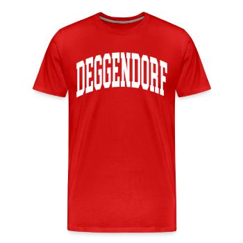 Deggendorf - Men's Premium Organic T-Shirt - red - Front - Damien (186cm)