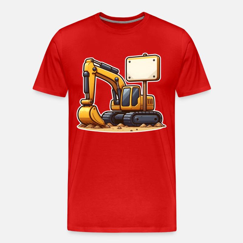 Bagger Baggern Baggerfahren - Männer Premium Bio T-Shirt - Rot