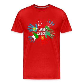 Turkic Union - Men's Premium Organic T-Shirt - red - Front - Damien (186cm)