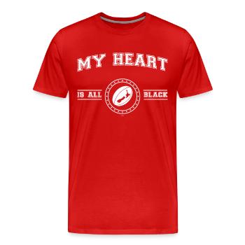 New Zealand My Heart Is All Black - Men's Premium Organic T-Shirt - red - Front - Damien (186cm)
