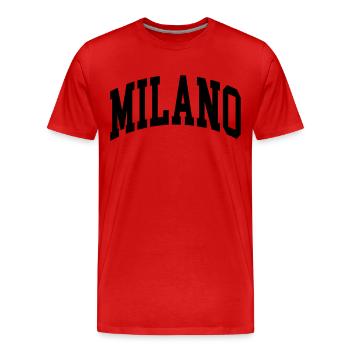 Milan - Men's Premium Organic T-Shirt - red - Front - Damien (186cm)