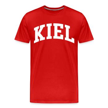 Kiel - Männer Premium Bio T-Shirt - Rot - Vorne - Damien (186cm)