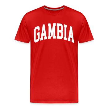 Gambia - Men's Premium Organic T-Shirt - red - Front - Damien (186cm)
