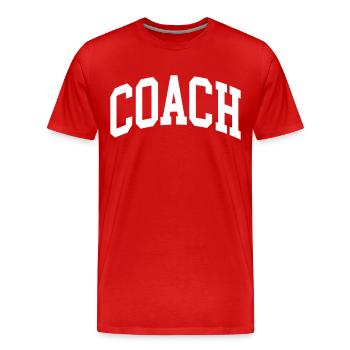 Coach - Männer Premium Bio T-Shirt - Rot - Vorne - Damien (186cm)