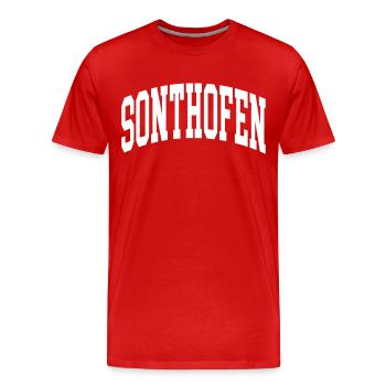 Sonthofen - Männer Premium Bio T-Shirt - Rot - Vorne - Damien (186cm)