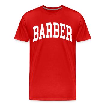Coiffeur - T-shirt bio Premium Homme - rouge - Devant - Damien (186cm)