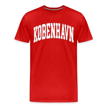 Kopenhagen - Männer Premium Bio T-Shirt - Rot - Vorne - Damien (186cm)