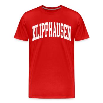 Klipphausen - Men's Premium Organic T-Shirt - red - Front - Damien (186cm)