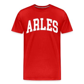 Arles - Men's Premium Organic T-Shirt - red - Front - Damien (186cm)