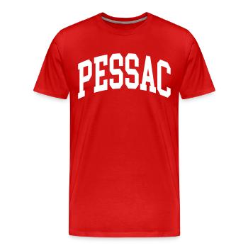 Pessac - T-shirt bio Premium Homme - rouge - Devant - Damien (186cm)