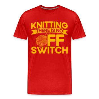 Stricken Garn stricken Quilten Geschenk - Männer Premium Bio T-Shirt - Rot - Vorne - Damien (186cm)