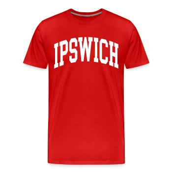 Ipswich - Men's Premium Organic T-Shirt - red - Front - Damien (186cm)